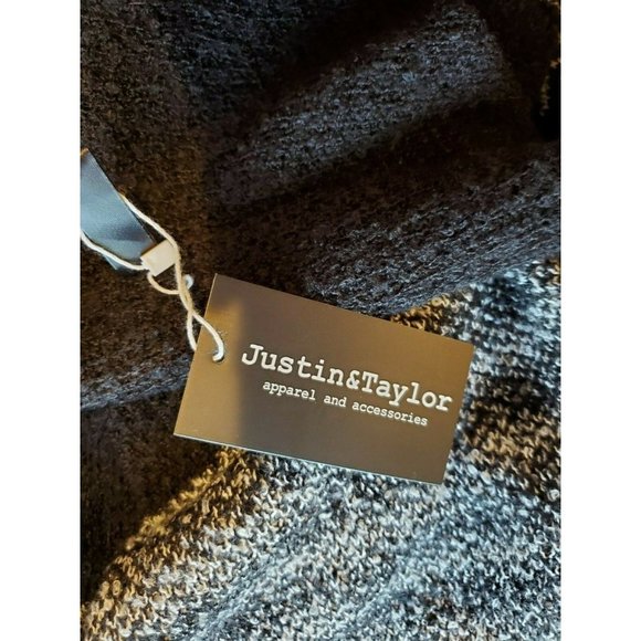 Justin & Taylor Shawl Wrap Sweater Black White - Picture 6 of 6